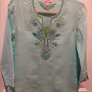 Lily Pulitzer Amelia Island Linen Tunic Top